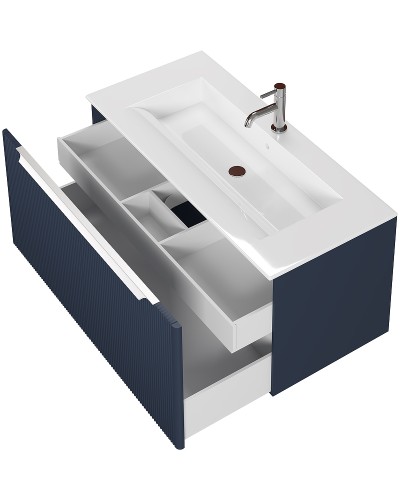 Тумба под раковину Creto Luna 100 17-Bl100 подвесная Blue