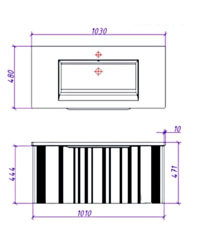 Тумба под раковину Creto Luna 100 17-Bl100 подвесная Blue