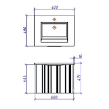 Тумба под раковину Creto Luna 60 17-Bl60 подвесная Blue