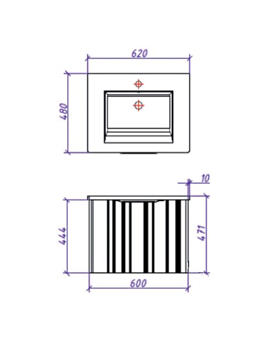 Тумба под раковину Creto Luna 60 17-Bl60 подвесная Blue