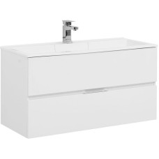 Тумба с раковиной Aquanet Алвита 100 238369 подвесная Белый глянец