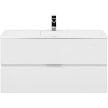 Тумба с раковиной Aquanet Алвита 100 238369 подвесная Белый глянец