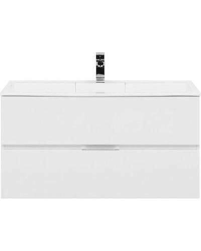 Тумба с раковиной Aquanet Алвита 100 238369 подвесная Белый глянец