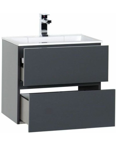 Тумба с раковиной Aquanet Алвита 60 213094 подвесная Серый антрацит