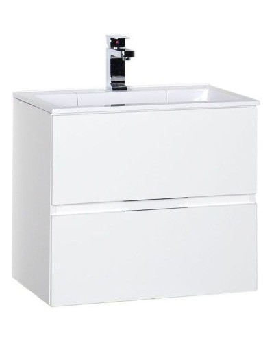 Тумба с раковиной Aquanet Алвита 60 213095 подвесная Белый глянец