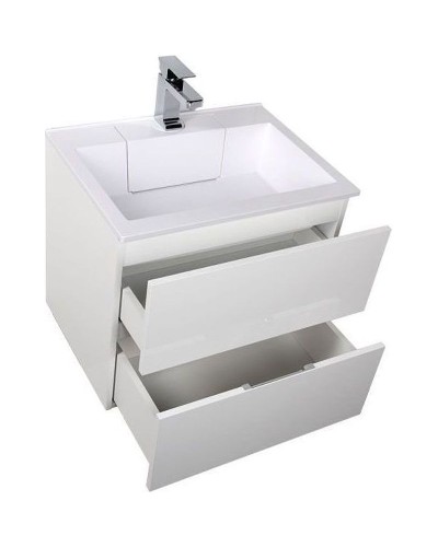 Тумба с раковиной Aquanet Алвита 60 213095 подвесная Белый глянец