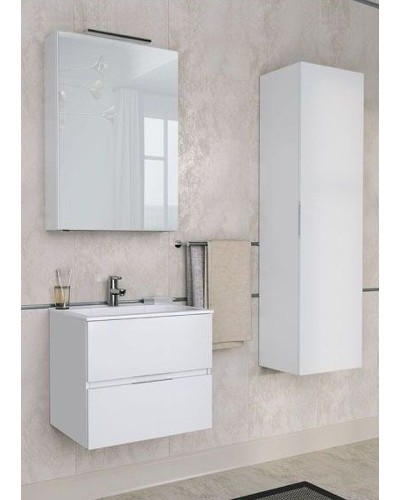 Тумба с раковиной Aquanet Алвита 60 213095 подвесная Белый глянец