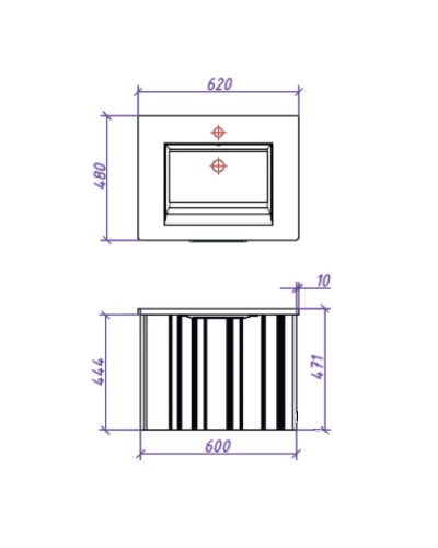 Тумба под раковину Creto Luna 60 17-IV60 подвесная Ivory