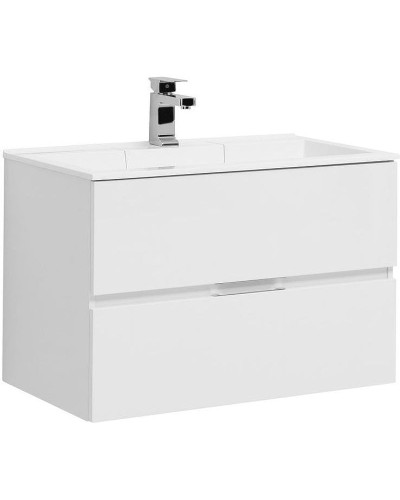 Тумба с раковиной Aquanet Алвита 80 238368 подвесная Белый глянец