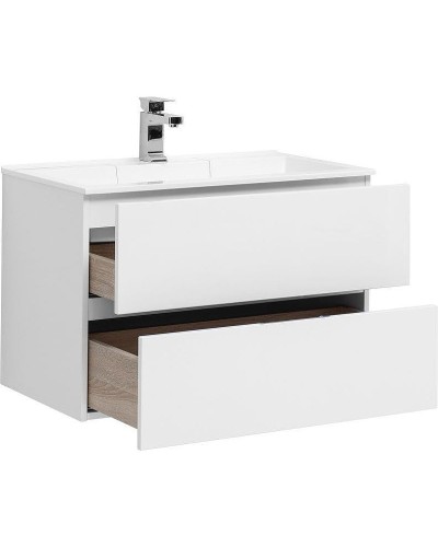 Тумба с раковиной Aquanet Алвита 80 238368 подвесная Белый глянец