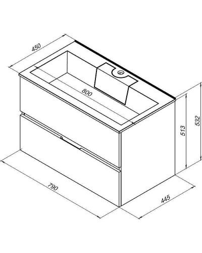 Тумба с раковиной Aquanet Алвита 80 238368 подвесная Белый глянец