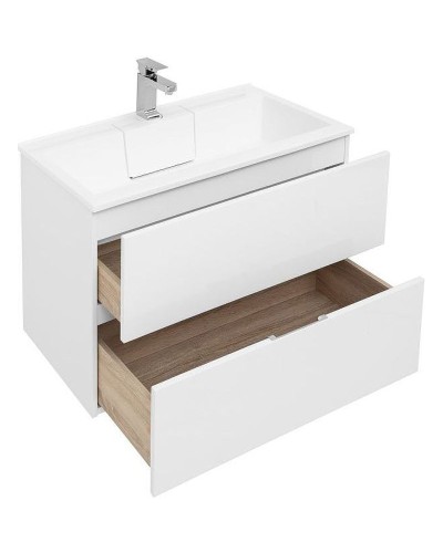 Тумба с раковиной Aquanet Алвита 90 238367 подвесная Белый глянец