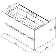Тумба с раковиной Aquanet Алвита 90 238367 подвесная Белый глянец