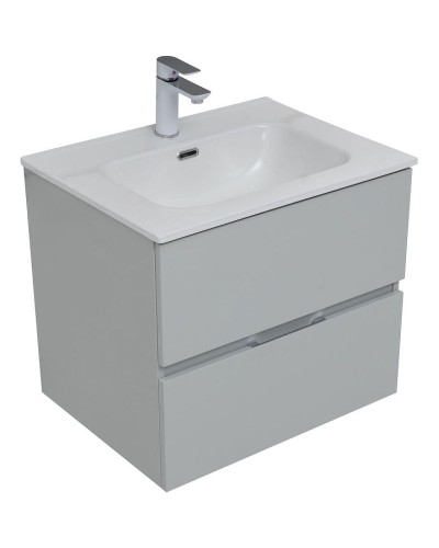 Тумба под раковину Aquanet Алвита New 60 277512 подвесная Серая матовая