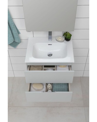 Тумба под раковину Aquanet Алвита New 60 277512 подвесная Серая матовая