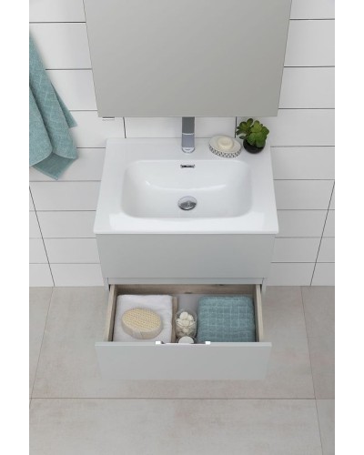 Тумба под раковину Aquanet Алвита New 60 277512 подвесная Серая матовая