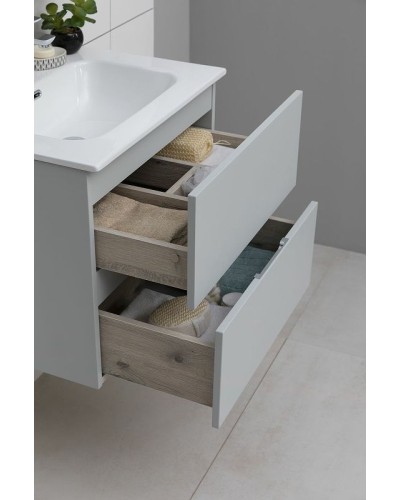 Тумба под раковину Aquanet Алвита New 60 277512 подвесная Серая матовая