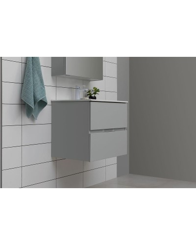 Тумба под раковину Aquanet Алвита New 60 277512 подвесная Серая матовая