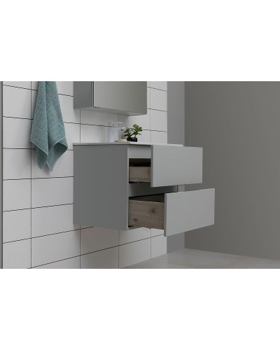 Тумба под раковину Aquanet Алвита New 60 277512 подвесная Серая матовая