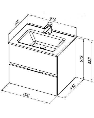 Тумба под раковину Aquanet Алвита New 60 277512 подвесная Серая матовая