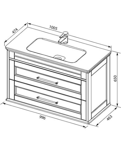Тумба под раковину Aquanet Бостон М 100 243781 Белая матовая