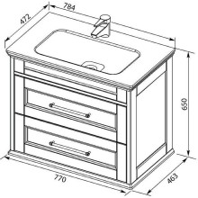 Тумба под раковину Aquanet Бостон М 80 243782 Белая матовая
