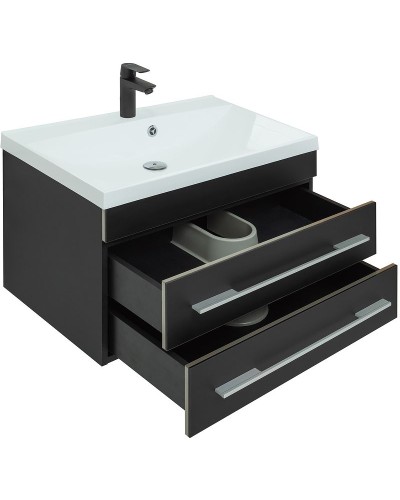 Тумба под раковину Aquanet Верона 75 272427 подвесная Черная матовая