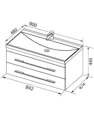 Тумба под раковину Aquanet Верона 90 272424 подвесная Белая матовая