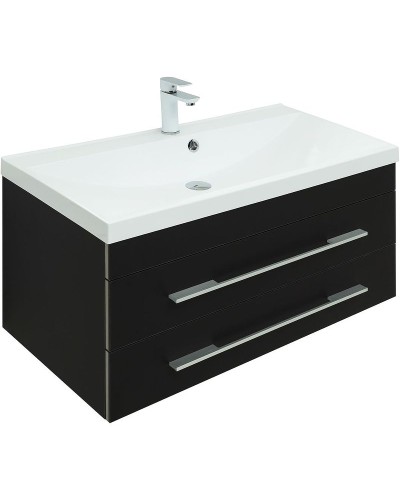 Тумба под раковину Aquanet Верона 90 272429 подвесная Черная матовая