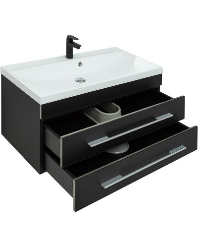Тумба под раковину Aquanet Верона 90 272429 подвесная Черная матовая