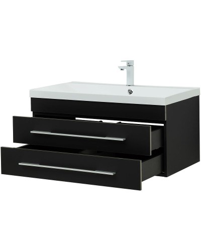 Тумба под раковину Aquanet Верона 90 272429 подвесная Черная матовая