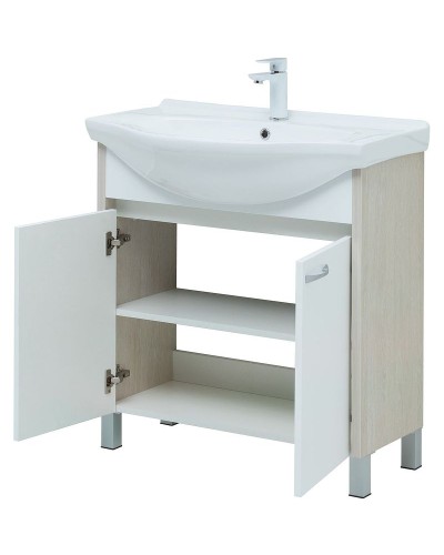 Тумба под раковину Aquanet Донна 80 274170 Белый дуб Белая