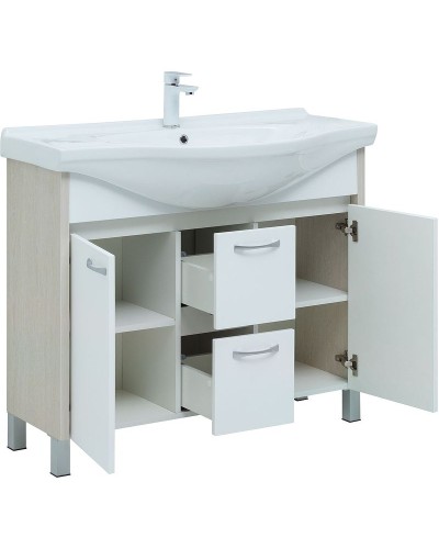 Тумба под раковину Aquanet Донна 100 274164 Белый дуб Белая