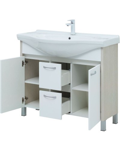Тумба под раковину Aquanet Донна 100 274164 Белый дуб Белая