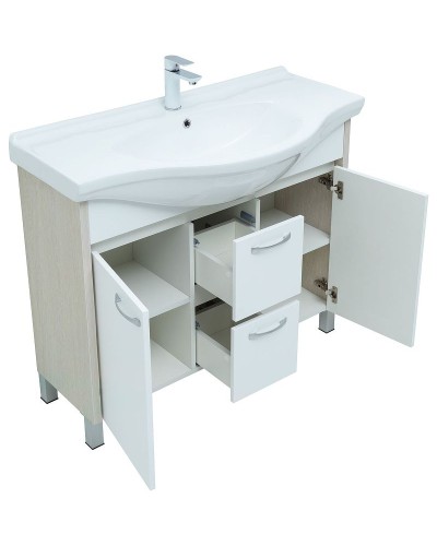Тумба под раковину Aquanet Донна 100 274164 Белый дуб Белая