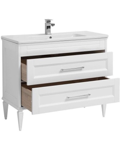 Тумба с раковиной Aquanet Бостон М 100 212669 Белая матовая