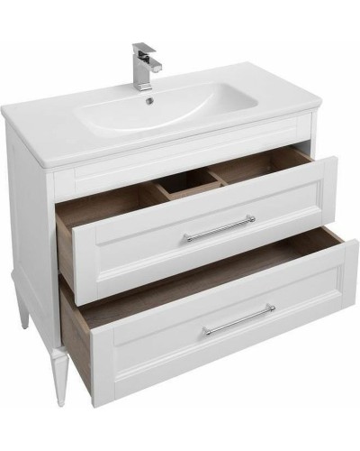 Тумба с раковиной Aquanet Бостон М 100 212669 Белая матовая