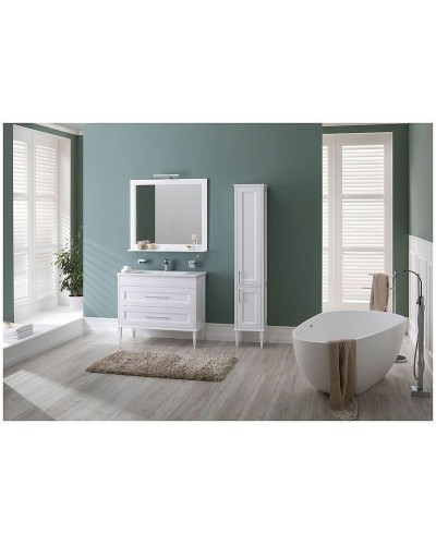 Тумба с раковиной Aquanet Бостон М 100 212669 Белая матовая