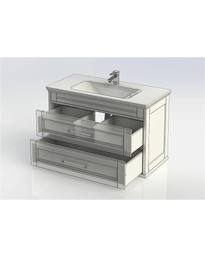 Тумба с раковиной Aquanet Бостон М 100 212669 Белая матовая