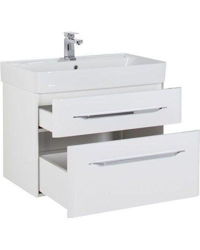 Тумба с раковиной Aquanet Виченца 80 212666 подвесная Белый глянец