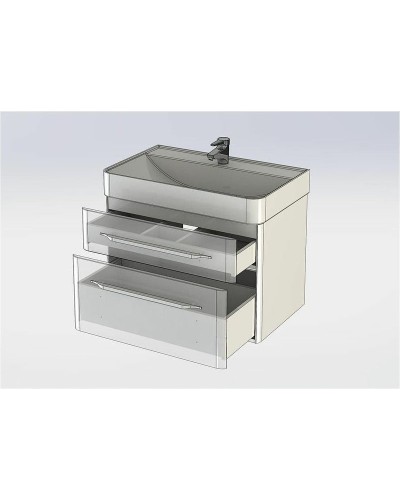 Тумба с раковиной Aquanet Виченца 80 212666 подвесная Белый глянец