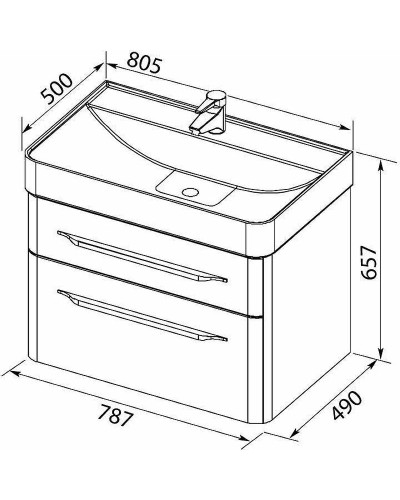 Тумба с раковиной Aquanet Виченца 80 212666 подвесная Белый глянец