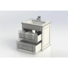 Тумба с раковиной Aquanet Бостон М 60 212667 Белая матовая