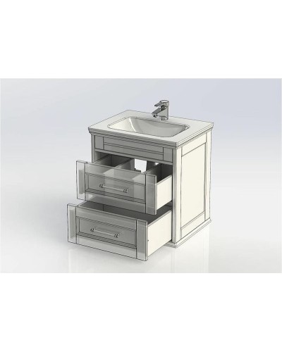 Тумба с раковиной Aquanet Бостон М 60 212667 Белая матовая