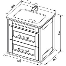 Тумба с раковиной Aquanet Бостон М 60 212667 Белая матовая