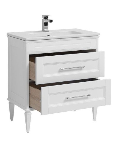 Тумба с раковиной Aquanet Бостон М 80 212668 Белая матовая