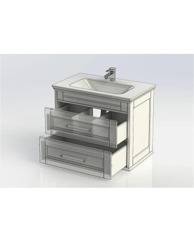 Тумба с раковиной Aquanet Бостон М 80 212668 Белая матовая