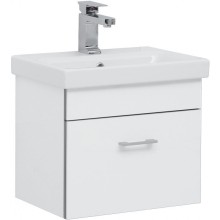 Тумба с раковиной Aquanet Верона 50 254066 подвесная Белый глянец