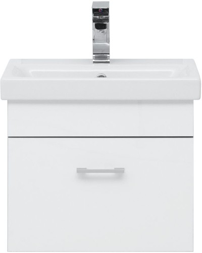 Тумба с раковиной Aquanet Верона 50 254066 подвесная Белый глянец