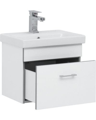 Тумба с раковиной Aquanet Верона 50 254066 подвесная Белый глянец